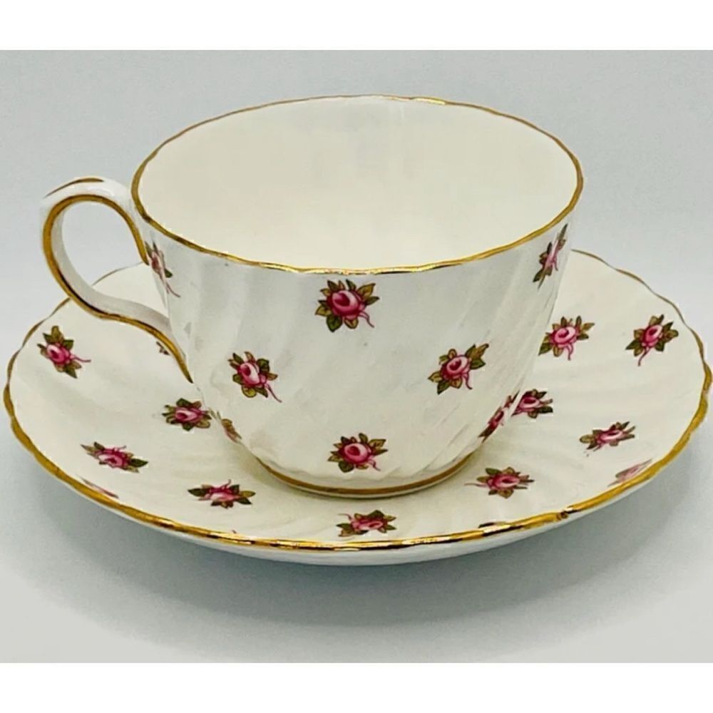 Vintage Aynsley Rosebud Pattern Teacup and Saucer England